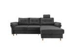 Livetastic , Anthrazit , Textil , Buche , Füllung: Schaumstoff , L-Form, Ottomane rechts , 250x176 cm , Made in EU , Liegefunktion, seitenverkehrt erhältlich, Schlafen auf Sitzhöhe, Rücken echt, Armteil links, Armteil rechts ,