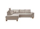 Livetastic , Beige , Textil , Buche , Füllung: Schaumstoff , Ottomane links, L-Form , 274x206 cm , Liegefunktion, seitenverkehrt erhältlich, Schlafen auf Sitzhöhe, Rücken echt, Armteil rechts ,