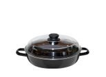 Möbelix , Schwarz , Metall , 1,5 l , rund , 25.2x12.7x32.2 cm , backofengeeignet, kratzfest, geschmacksneutral, PTFE-frei ,