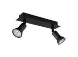 Globo , Schwarz , Metall , 6x9x25 cm , verstellbare Spotlights, Wippschalter ,