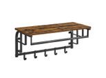Möbelix , Braun, Schwarz , Metall, Holzwerkstoff , Vintage , 66x27x30 cm , Hutablage, Kleiderstange ,