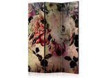 artgeist , Rosa, Beige , Holz, Textil , Kiefer , massiv , Blume , 135x172x3 cm , Motiv auf Vorder- und Rückseite ,