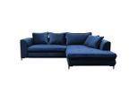 P & B , Royalblau , Textil , Füllung: Schaumstoff,Schaumstoff,Schaumstoff , Ottomane rechts, L-Form , 277x187 cm , Made in EU , Stoffauswahl, Rücken echt ,