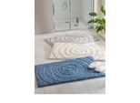Teppich HEINE "Badteppich 1", blau (sand), B:50cm Ø:0cm, Teppiche, Teppich