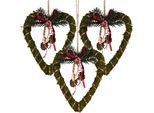 Dekohänger CREATIV HOME "Weihnachtsdeko", grün, B:15cm H:20cm, Kunststoff, Dekohänger, Dekohänger, in Herzform, aus Deko-Tannenzweigen, Höhe ca. 20 cm