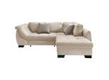 Mid.you , Beige , Textil , Buche , Streifen , Füllung: Schaumstoff,Schaumstoff,Schaumstoff , Ottomane rechts, L-Form , 250x190 cm , Made in EU , Liegefunktion, Schlafen auf Sitzhöhe ,