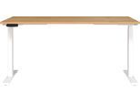 Schreibtisch GERMANIA "Jet, elektrisch höhenverstellbar", weiß (navarra, eiche, nachbildung, weiß, weiß, navarra, eiche, nachbildung), B:160cm H:72cm T:80cm, Tische, Schreibtisch, Höhe 72-120 cm, elektrisch höhenverstellbar, Memory-Funktion, USB-Port