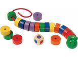 Spiel SELECTA "Fädelraupe", bunt, Spiele, Kinder, Holz, Spiel, aus Holz, Made in Germany