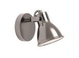 EGLO LED Wandleuchte "SERAS Wandlampe, Deckenstrahler, Spot, Flurlampe, nickel-antik, creme", grau (nickelfarben), 1, Ø 10cm, Leuchten, Wohnzimmerlampe, Esszimmerlampe, schwenkbarer Spot, GU10, 17x10cm, LED Wandleuchte
