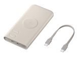 SAMSUNG Powerbank "Induktive Powerbank 10.000 mAh 25 Watt", beige, 7,4 V 5.000mAh, Akkumulatoren, induktives Laden, PD, Super Fast Charging, Powerbank