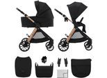 Kombi-Kinderwagen KINDERKRAFT "VESTO 2 - 2in1", Baby, schwarz, Stahl, Kinderwagen Kombi-Kinderwagen