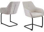 Freischwinger OTTO HOME "Albany, 2er-Set", beige, schwarz, beige, B:56,5cm H:83cm T:61cm, Metall, Polyester, Polyurethan, Stühle, Freischwinger, moderner Freischwinger mit Leopardenlook und hochwertigem Webstoff