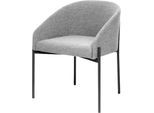 Sessel meet by Paperflow MILO, gepolstert, B 470 x T 450 x H 450 mm, Stoff und Stahl, grau/mattschwarz