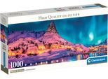 Puzzle CLEMENTONI "Panorama High Quality Collection Compact, Lofoten bei Nacht", bunt, Puzzles, KinderB:98cm H:33cm, Pappe, Motiv, Puzzle, Made in Europe, B:98cm H:33cm