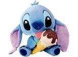 Plüschfigur SIMBA "Disney Stitch mit Eiscreme, 25cm", blau, Plüschfiguren, KinderH:25cm, Plüschfigur, H:25cm