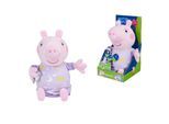 Plüschfigur SIMBA "Peppa Pig Plüsch Gute Nacht Peppa", lila (bunt), Plüschfiguren, KinderH:25cm, Plüschfigur, Einschlafhilfe mit Licht und Sound, H:25cm