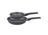 GSW , Schwarz , Metall , 1,2+2,8 l , rund , abnehmbarer Griff, backofengeeignet, rostfrei, antihaftbeschichtet, geschmacksneutral, ergonomischer Griff, Thermoboden, wärmeisolierter Griff, schadstofffrei gemäß EU-Standards ,