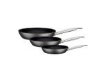 GSW , Schwarz , Metall , 1,2+1,8+2,8 l , rund , hitzebeständige Griffe, backofengeeignet, kratzfest, PTFE-frei, wärmeisolierter Griff, optimale und gleichmäßige Wärmeverteilung bis zum Rand, schadstofffrei gemäß EU-Standards ,