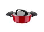 GSW , Rot , Metall , 4 l , 10 cm , hitzebeständige Griffe, rostfrei, Griffe werden nicht heiß, hitzebeständig, Druckregelventil, optimale Wärmeverteilung, leichte Reinigung,mit Dampfablass, nicht backofengeeignet ,