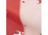 Jacquard "Hirsche & Herzen", rot/natur