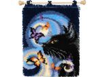 Knüpfteppich "Black Cat", 39 x 53 cm