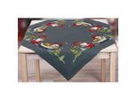 Stickmitteldecke "Santa & Rentier"