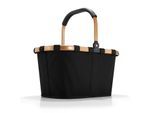 Einkaufskorb REISENTHEL "carrybag", schwarz (gold, schwarz), B:48cm H:29cm T:28cm, Polyester, Einkaufskörbe, Einkaufskorb, Standfüße, ummantelter Griff zum Umklappen, Innentasche Reißverschluss