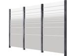 Zaun STAKET PRO, grau, Pfosten: 4 Stk., Aluminium, Glas, Zaunelemente, Zaun, Glaszaun, Gesamtlänge: 3,284 m, 4 Pfosten