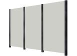 Zaun STAKET PRO, grau (anthrazit), Pfosten: 4 Stk., Aluminium, Glas, Zaunelemente, Zaun, Glaszaun, Gesamtlänge: 3,284 m, 4 Pfosten