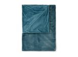 Überwurf ESSENZA "Furry", blau (denim), B:150cm L:200cm, Obermaterial: 100% Polyester PES., Wohndecken, Überwurf