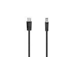HAMA USB-Kabel "USB-Kabel für PC und Notebook, USB-B auf USB-A, 1,50 - 5 m, Schwarz", schwarz, 150cmcm, Kabel, 480 Mbit/s, Knickschutz, schnelle und störungsfreie Übertragung, USB-Kabel