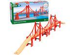 Spielzeugeisenbahn-Brücke BRIO "BRIO WORLD, Hängebrücke", rot (bunt), Spielzeugeisenbahn-Erweiterungen, KinderB:115cm H:19cm T:5cm, Holz, Spielzeugeisenbahn-Brücke, B:115cm H:19cm T:5cm