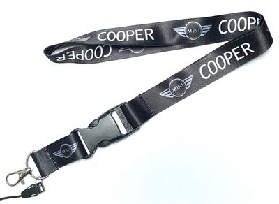 MINI COOPER Black Lanyard Keyring ID Card Holder Phone Strap Car
