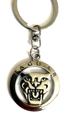 Vintage Jaguar Metal Car Keyring Key Chain Ring Jaguar Badge
