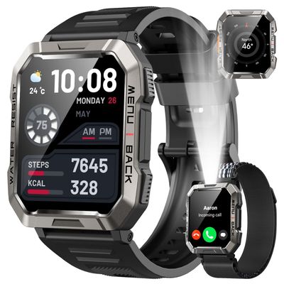 Military Smart Watch Men with Bluetooth Phone Call(Answer/Make Call) Smartwatch