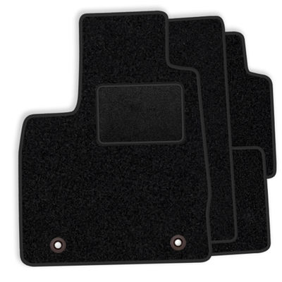 Set med golvmattor i velour som passar Ford Mustang V 2004-2010 - svarta detaljer