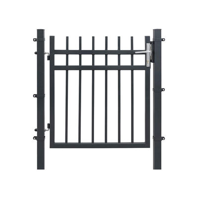 Havegrind, galvaniseret jerngrind, hegnsporte, robust og holdbar, med kvalitetslås, håndtag og nøgle, 106 x 100 cm (L x H), grå GGD350G