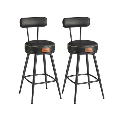 Barstol set om 2, EKHO Collection, 54x54 cm, svart läderimitation