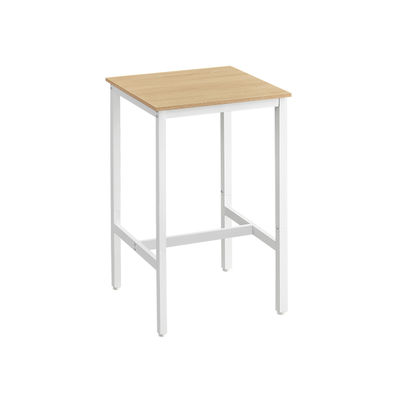 Barbord med stålram 60 x 60 x 92 cm ek beige-vit