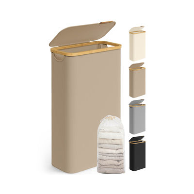 Tvättkorg 65 L med lock 150 L 42 x 22,5 x 70,5 cm kamelbrun