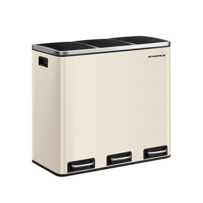Källsorteringssystem 3 fack 3 x 18 L med lock sandbeige