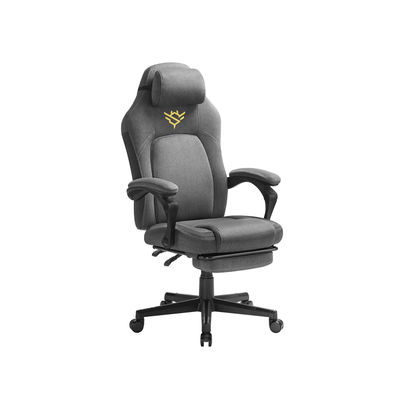 Höjdjusterbar gamingstol med fotstöd och nackstödsdyna dove grey