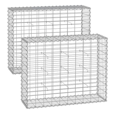 SONGMICS Gabionkorgar 100 x 80 x 30 cm 2-pack silver