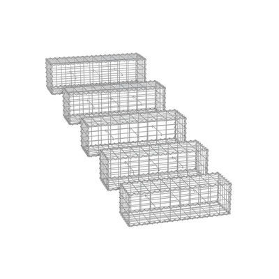 SONGMICS Gabionkorgar 5-pack med 5 x 10 cm maskstorlek silver
