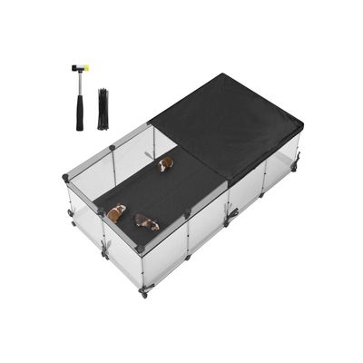 SONGMICS bur för små djur av plastplattor 144 x 74 x 47 cm molnvit