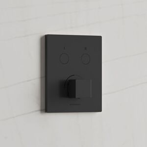 Kronenbach Smart Push Unterputz-Mischer für 2 Verbraucher, eckige Ausführung, Badarmaturen, schwarz matt - schwarz matt