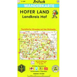 unbekannt - Fritsch Karten, Nr.64, Landkreis Hof: Touristische Hinweise auf der Rückseite. Mit farbiger Wegemarkierung, Wanderparkplätzen, Langlaufloipen und ... Nit UTM-Gitternetz (Zone 32 u. 33 für GPS)