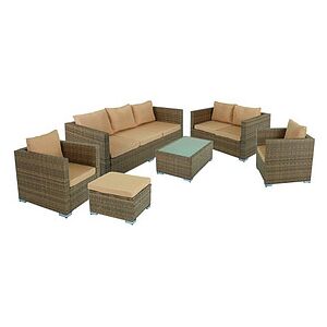 Garden Pleasure Sitzgruppe MURCIA, schwarz Kunststoff, Metall, 6-teilig