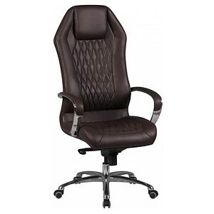 AMSTYLE Chefsessel, SPM1.297 Leder braun, Gestell silber braun