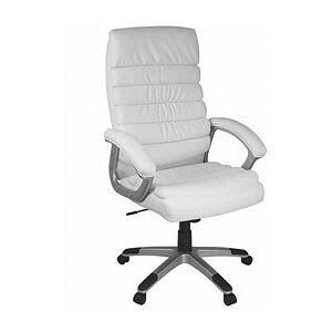 AMSTYLE Chefsessel, SPM1.184 Kunstleder weiß, Gestell silber weiß
